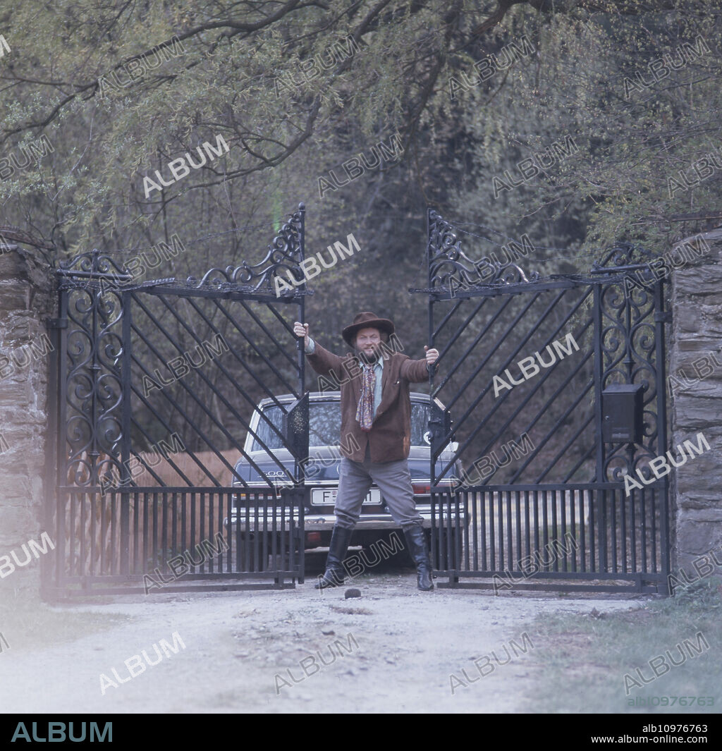 German bass vocalist Ivan Rebroff on his property , Castle Weilstein in Taunus Germany around 1975.