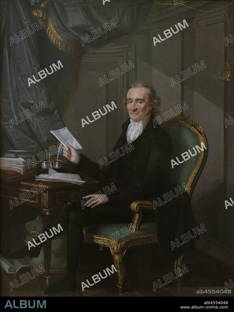 Thomas Paine (1737-1809). British-American author. Political activist, philosopher and revolutionary. Portrait by Laurent Dabos (1761-1835). Oil on canvas (74,3 x 59,1 cm), c. 1791. National Portrait Gallery. London, England, United Kingdom.