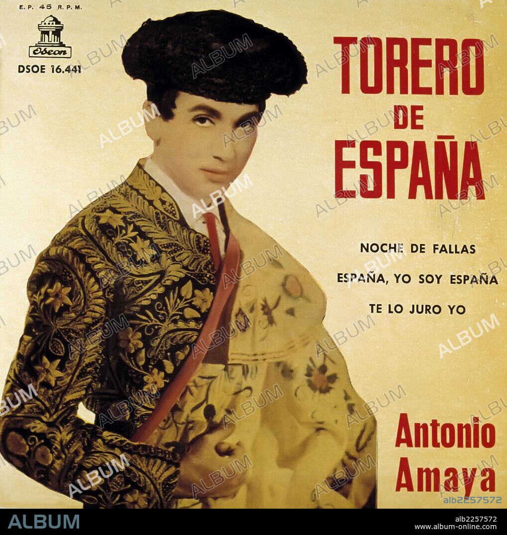 ANTONIO AMAYA. ANTONIO PELAEZ TORTOSA. CANTANTE ESPAÑOL. JAEN 1923 -. PORTADA DISCO ODEON , AÑO 1961.