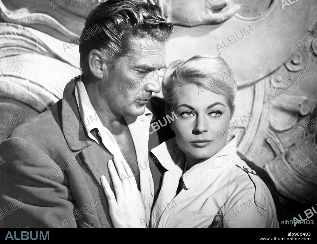 ANITA EKBERG and GEORGES MARCHAL in THE DAM ON THE YELLOW RIVER, 1960 (APOCALISSE SUL FIUME GIALLO), directed by RENZO MERUSI. Copyright MAJOR FILM.