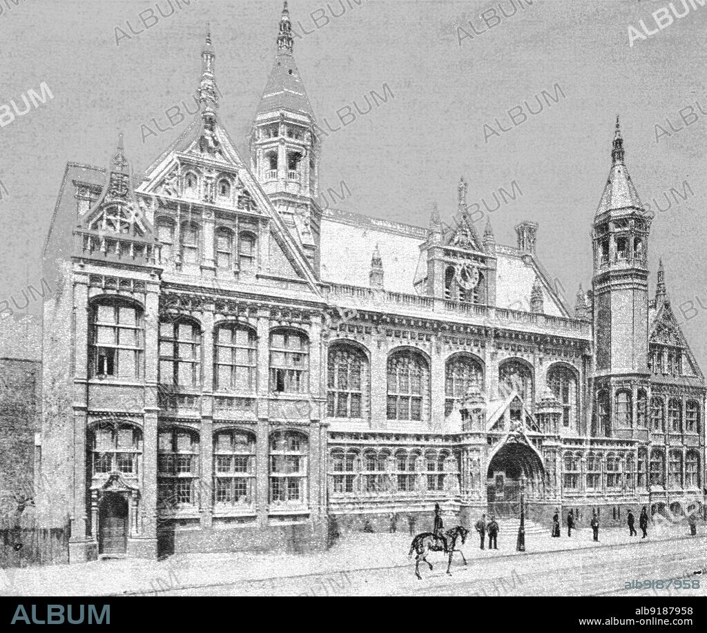 ''The New Law Courts at Birmingham, opened by TRH The Prince and Princess of Wales; The Exterior of the New Law Courts', 1891. From "The Graphic. An Illustrated Weekly Newspaper", Volume 44. July to December, 1891.