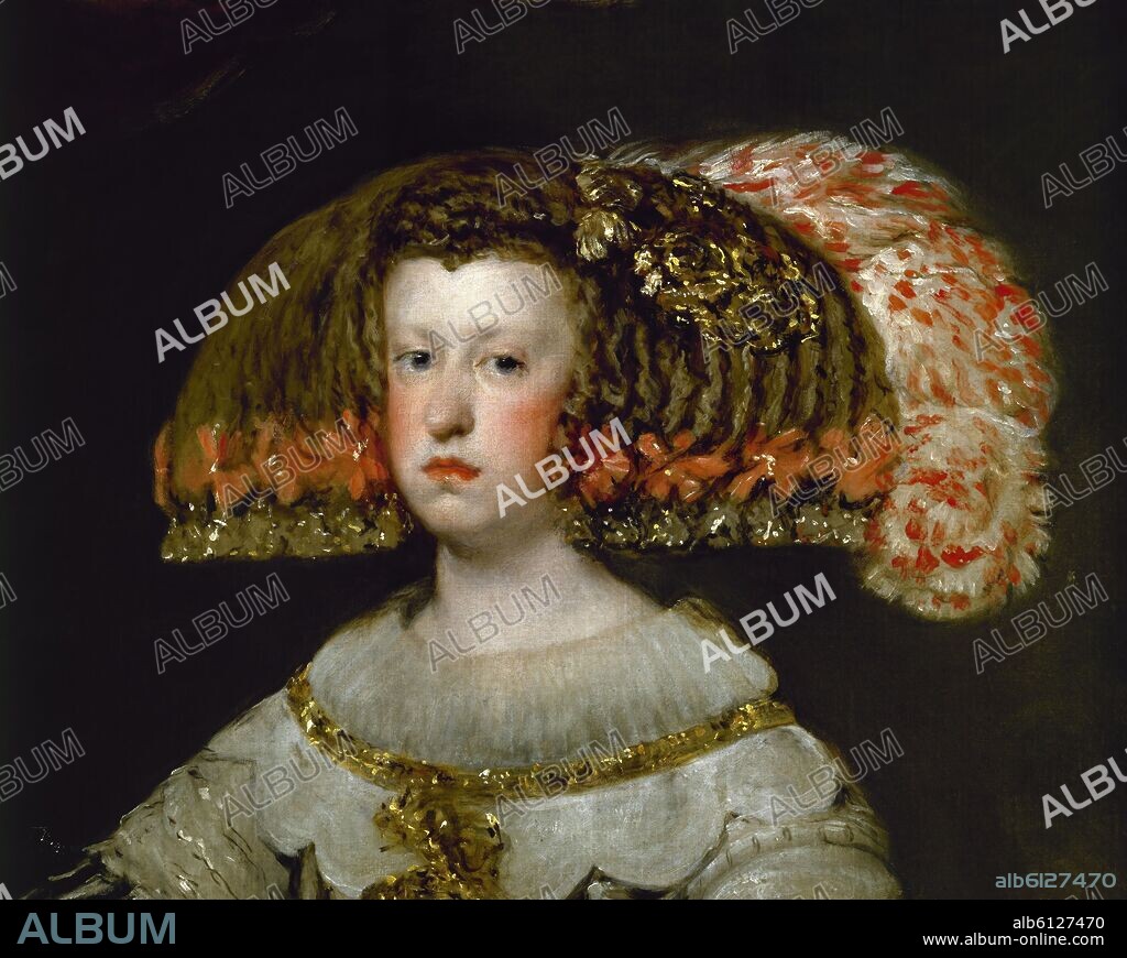 DIEGO VELAZQUEZ (1599-1660). DETALLE - LA REINA DOÑA MARIANA DE AUSTRIA - HACIA 1652 - O/L - 231x131 - NP 1191 - BARROCO ESPAÑOL - CONJUNTO Nº 62.
