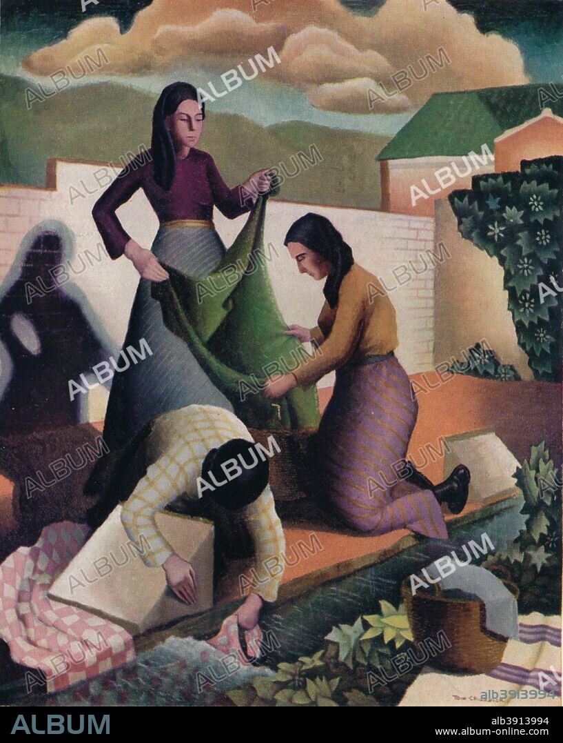 Wayside Laundry' 1935. After a work by Tom Chadwick (1912-1942). From The Studio Vol. 114 [At the Offices of the Studio Ltd., London, 1937].