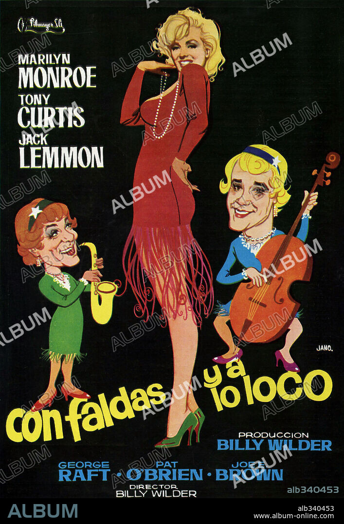 Poster de CON FALDAS Y A LO LOCO, 1959 (SOME LIKE IT HOT), dirigida por BILLY WILDER. Copyright UNITED ARTISTS.