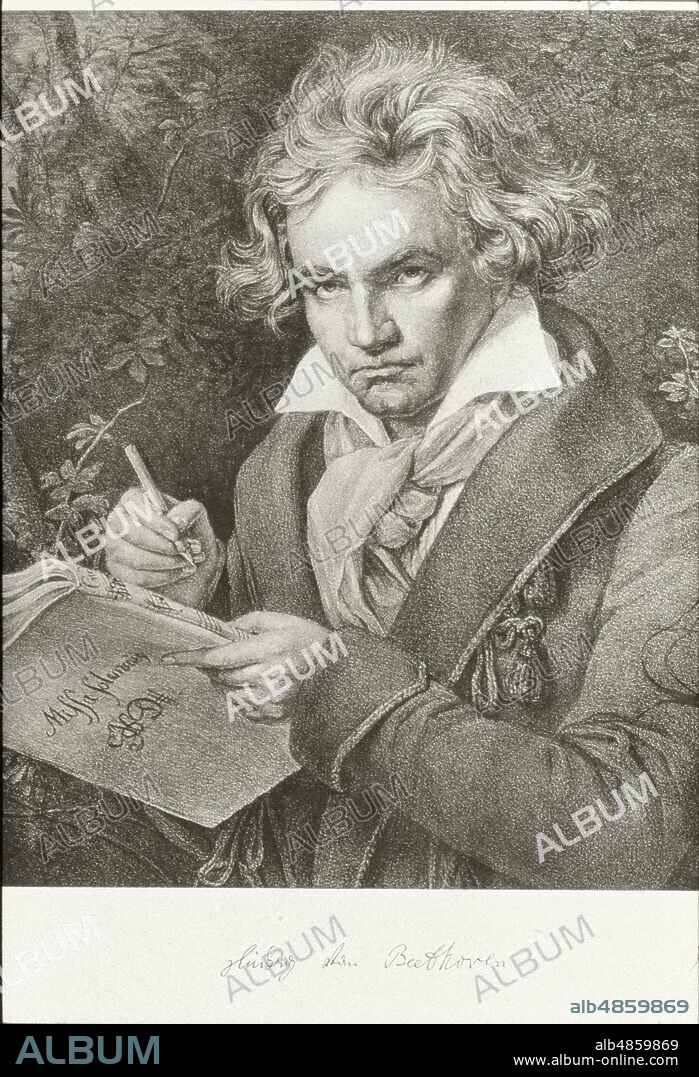 "Ludwig van Beethoven", pencil and charcoal drawing.