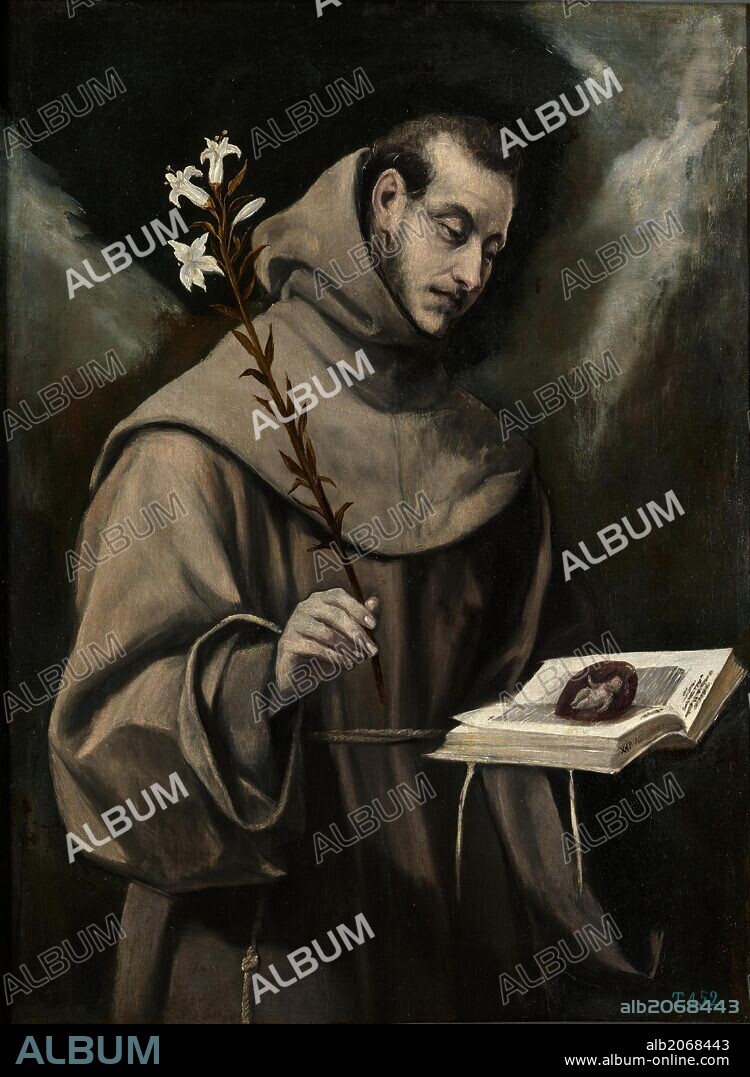 El Greco / 'San Antonio de Padua', Hacia 1580, Escuela Española, Óleo sobre Lienzo, 104 cm x 79 cm, P00815.