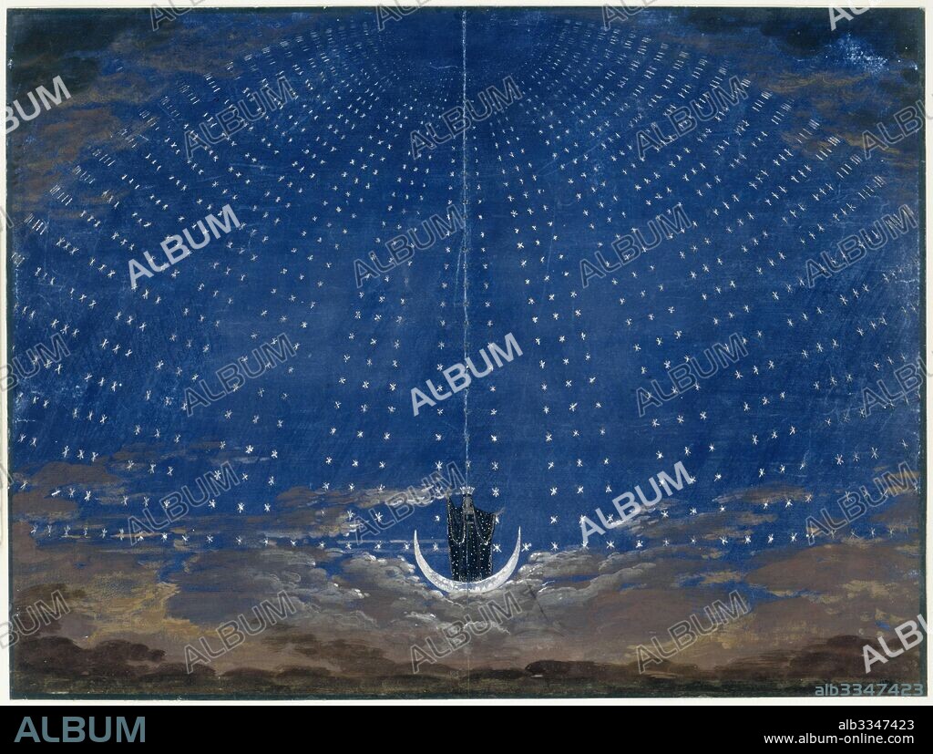 KARL FRIEDRICH SCHINKEL. Stage design for the opera Die Zauberflöte by Wolfgang Amadeus Mozart.