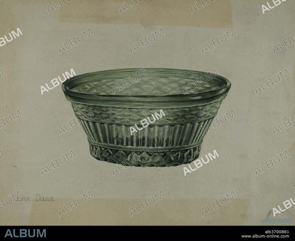 JOHN DANA. Bowl. Dated: 1935/1942. Dimensions: overall: 22.9 x 29.4 cm (9 x 11 9/16 in.). Medium: watercolor and graphite on paperboard.