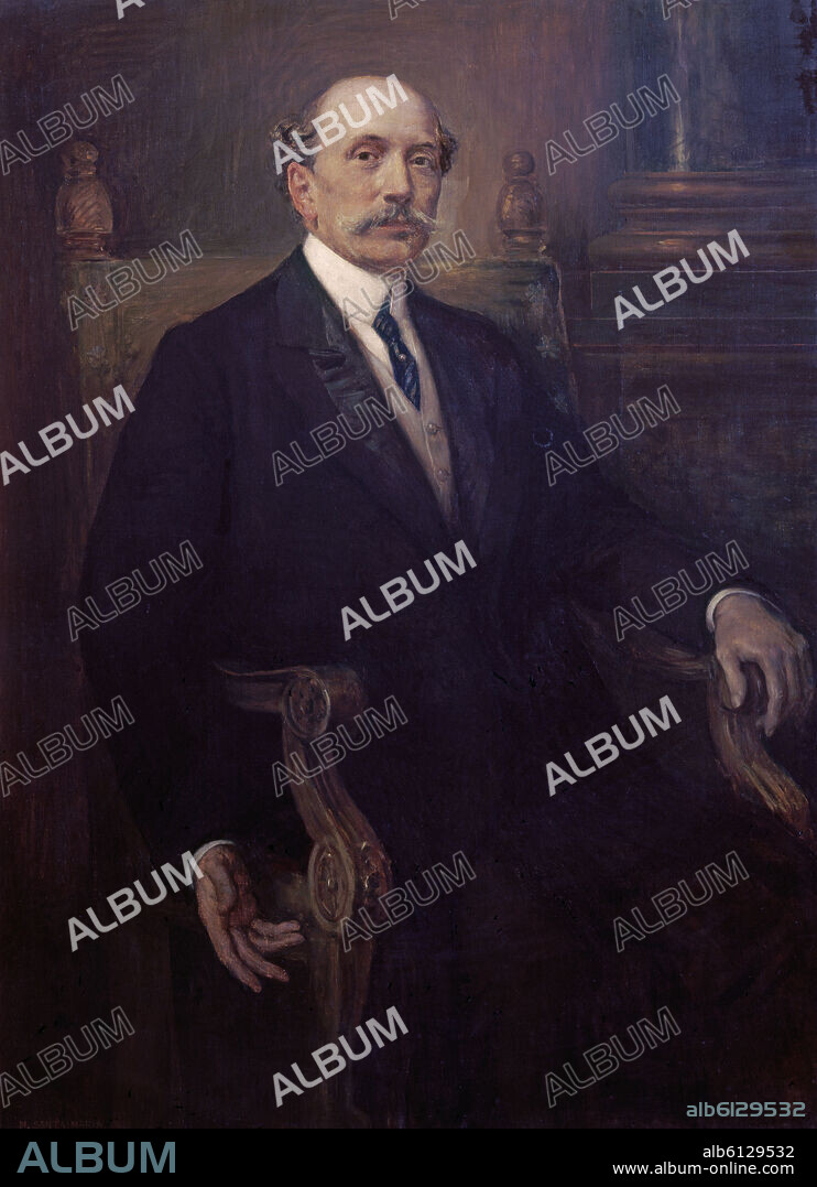 SANTA MARIA MARCELIANO (1866-1952). EDUARDO DATO IRADIER (1856/1921) - PRESIDENTE DEL CONSEJO DE MINISTROS EN 1913 Y JEFE DE GOBIERNO EN 1917 Y 1920 - 1909 - O/L - 130,5 X 97 CM.