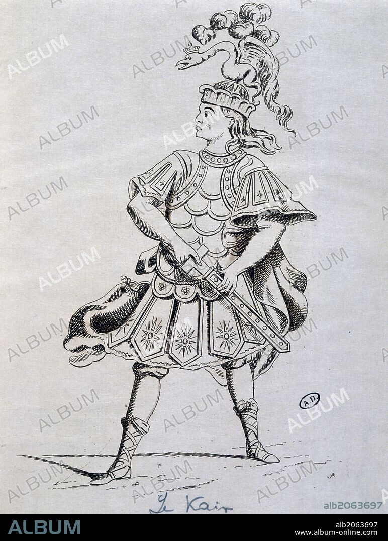 The actor Henri-Louis Cain, known as Lekain (1729-1788), in the role of Achilles in Iphigenia by Jean Racine (1639-1699), drawing. France, 18th century.
