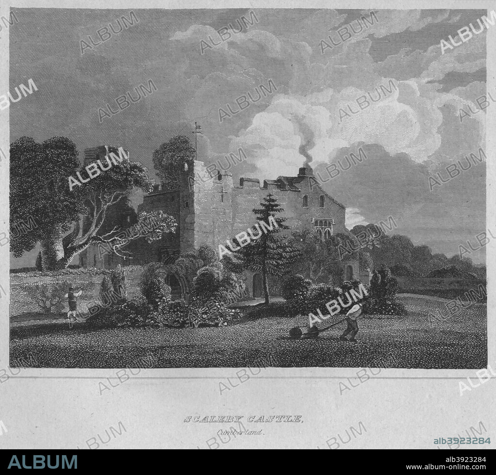 'Scaleby Castle. Cumberland', 1814. From The Border Antiquities of England and Scotland, Vol. II, by Walter Scott, Esq. [Longman & Co., London, 1814].