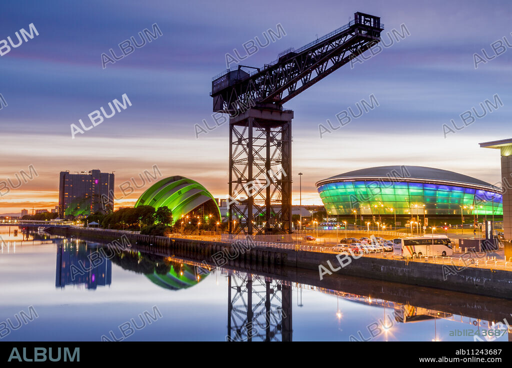 River Clyde, The Hydro, The Armadillo, Finnieston Crane, Glasgow, Scotland, United Kingdom, Europe.