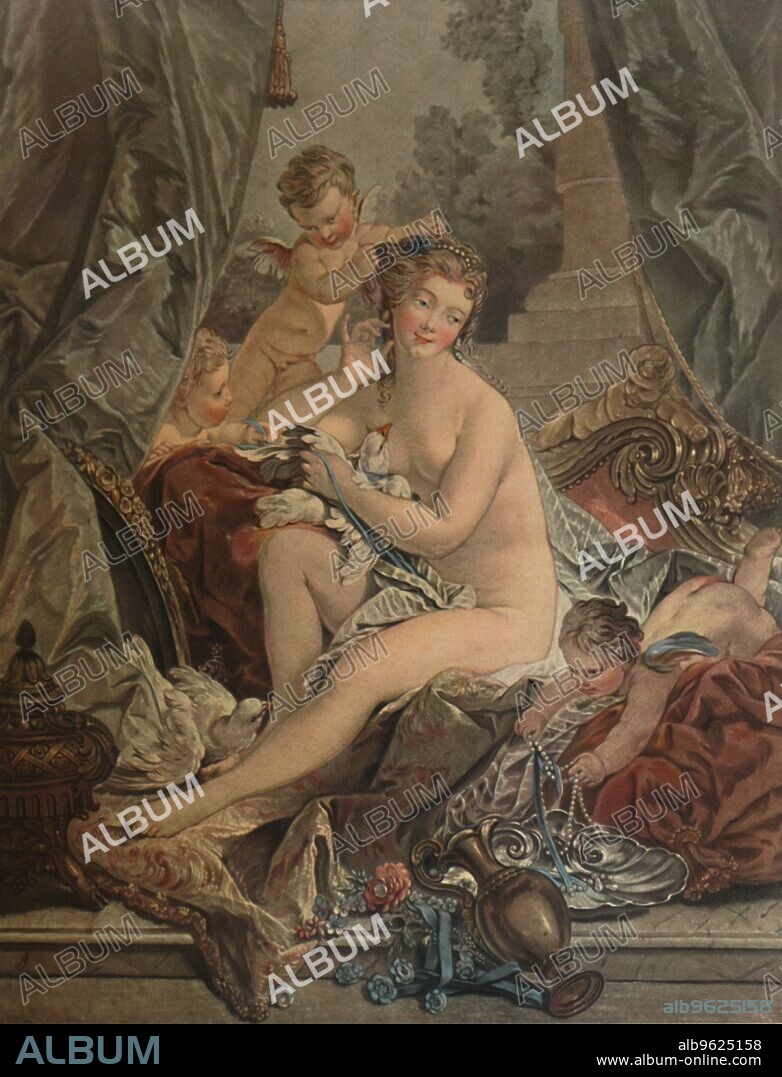 JEAN FRANÇOIS JANINET. 'La Toilette De Venus', (Venus Bathing), 1783, (1913). After François Boucher (1703-1770). From French Colour-Prints of the XVIII Century. [William Heinemann, London, 1913].