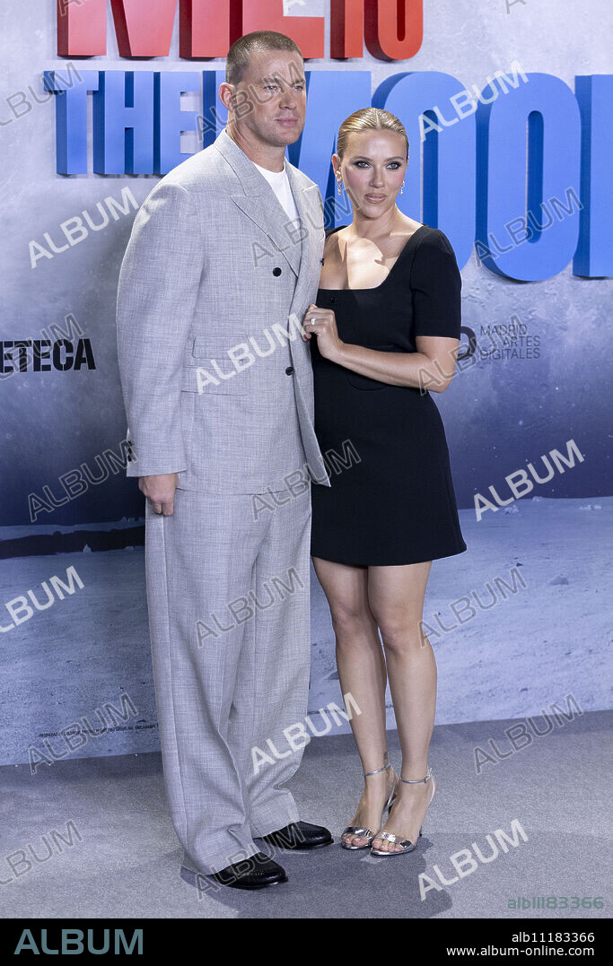 Channing Tatum and Actress Scarlett Johansson attended 'the Fly me To The Moon' Photocall at Matadero on July 12, 2024 in Madrid, Spain.