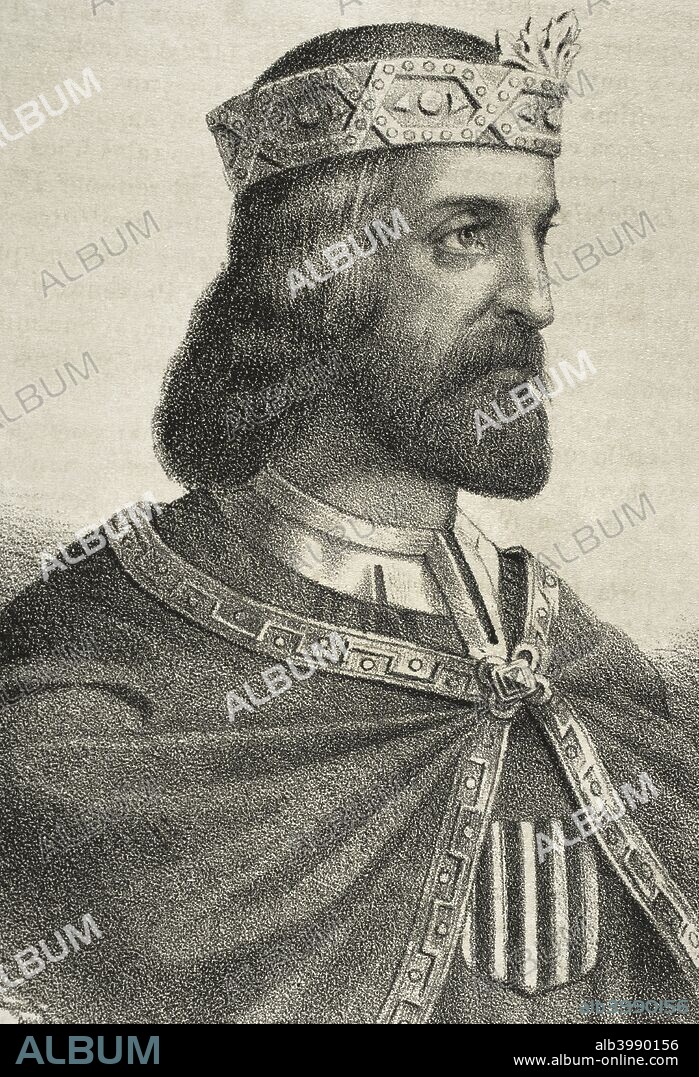 Ramón Berenguer III, el Grande (1082-1131). Conde de Barcelona. Dibujo por Llanta, detalle. Litografía. Crónica General de España, Historia Ilustrada y Descriptiva de sus Provincias. Cataluña, 1866. Biblioteca Histórico Militar de Barcelona. Cataluña, España.