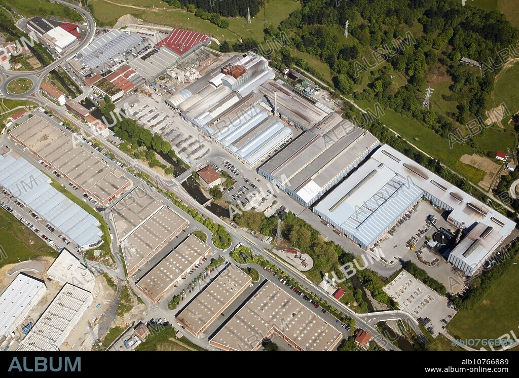 Sidenor steel mill in industrial area, Azkoitia, Guipuzcoa, Basque Country, Spain.