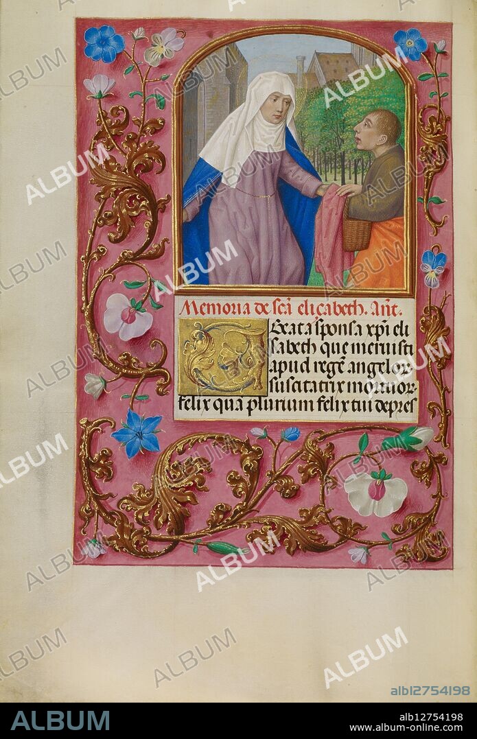 WORKSHOP OF MASTER OF THE FIRST PRAYER BOOK OF MAXIMILIAN. Saint Elizabeth; Spinola Hours, about 1510-1520.