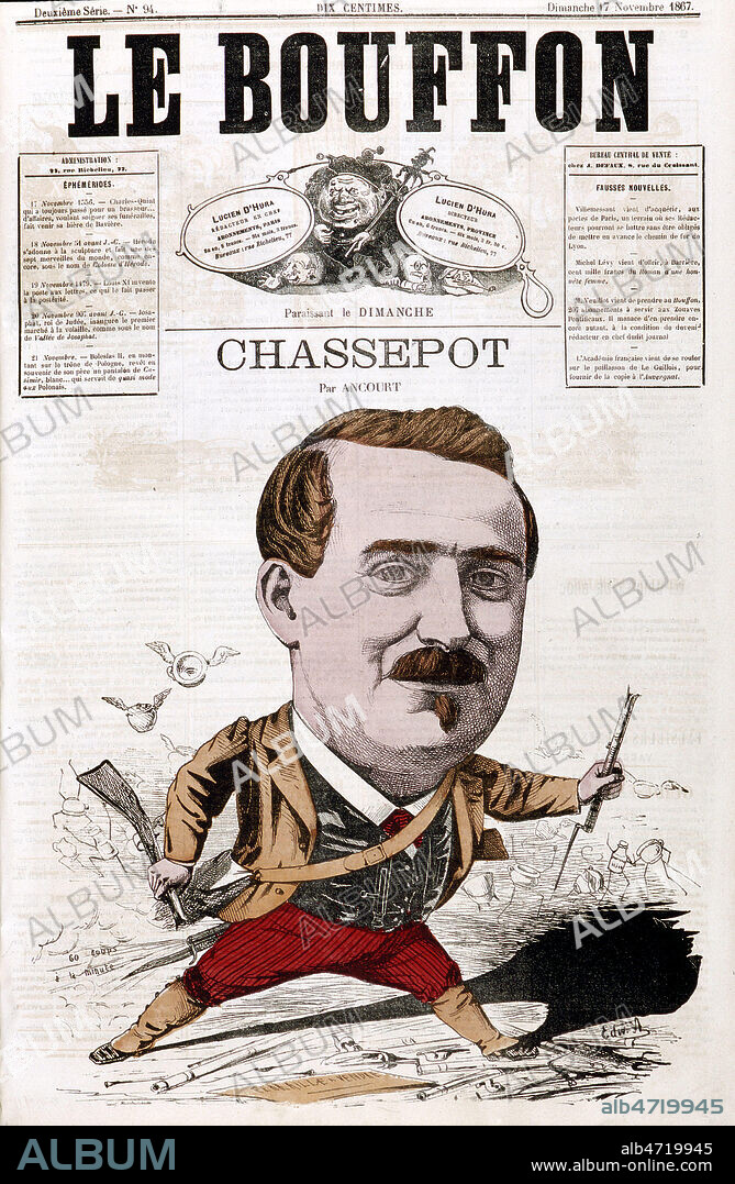 Antoine Alphonse CHASSEPOT (1833-1905). Illustration d'Edward ANCOUR (1841-?) pour Le Bouffon de 1867. Credit : Coll. Dixmier/KHARBINE-TAPABOR.