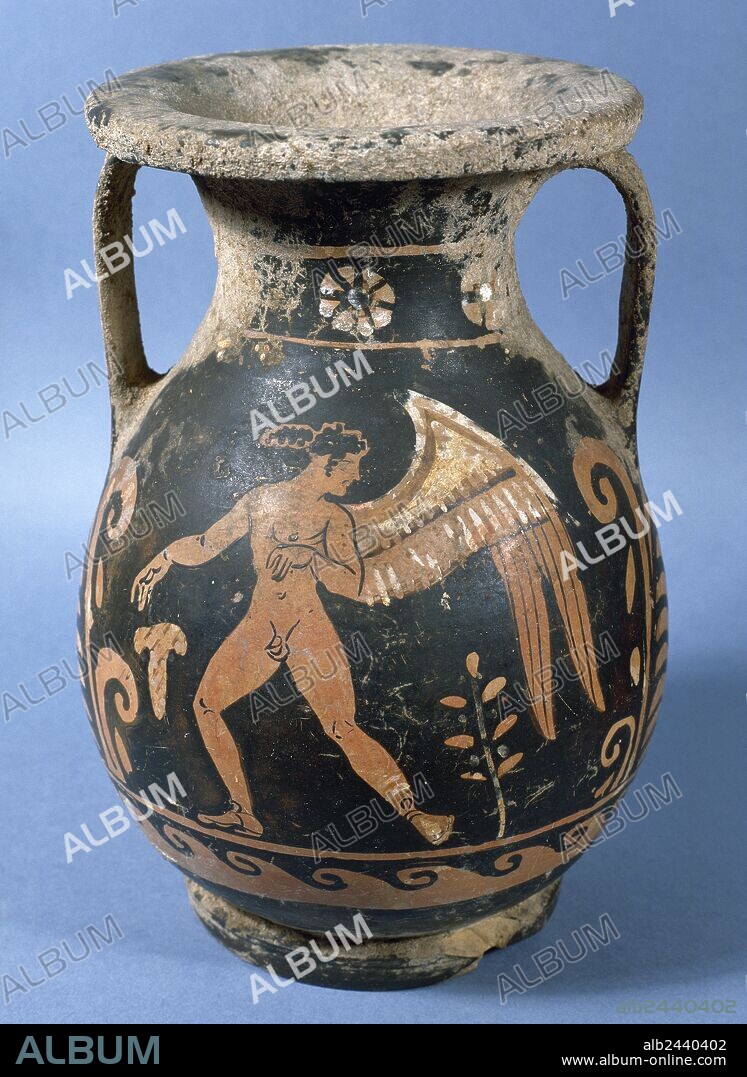 ARTE GRIEGO. ESPAÑA. HYDRIA. Pieza de fábrica campana del siglo IV a. C. Procedente de Empúries (provincia de Girona, comarca de Alt Empordà). Museu d'Arqueologia de Catalunya. Girona.
