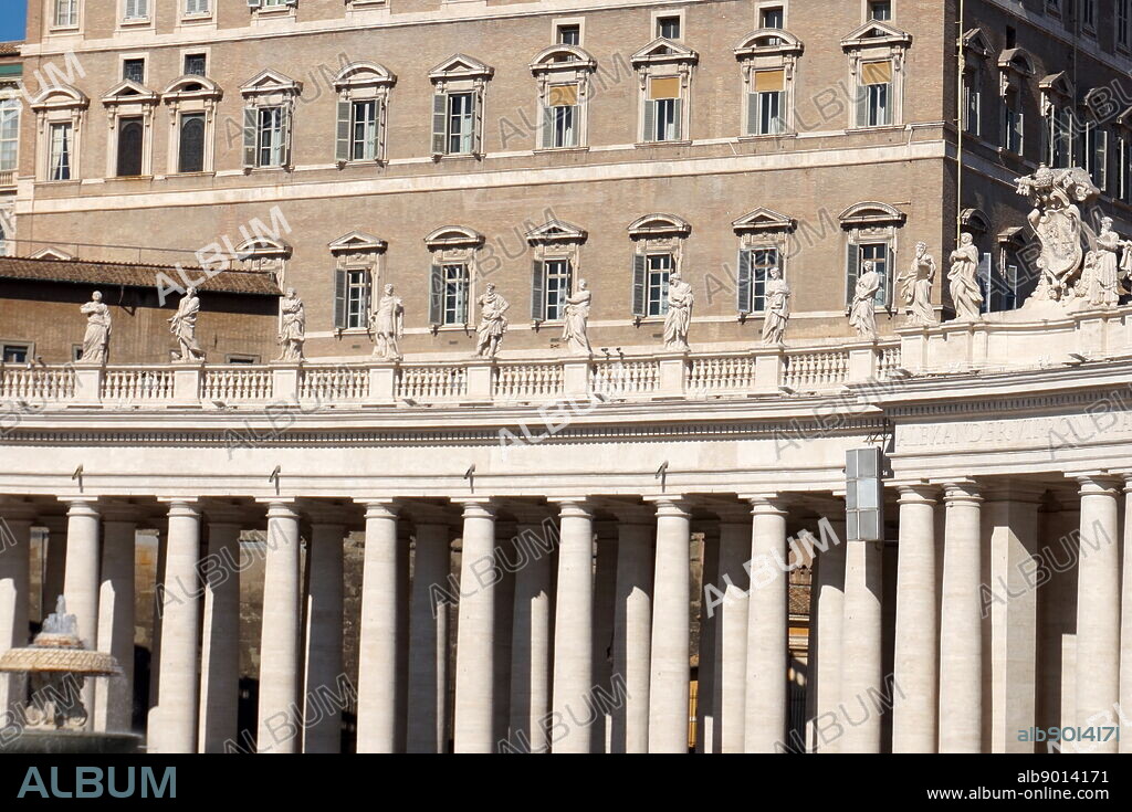 Exterior of the Papal Apartments in St Peter's Square, in Vatican City.