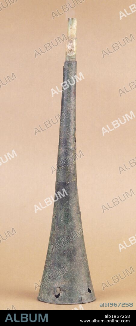 Tuba, a musical instrument from the Roman era. Roman Civilization.