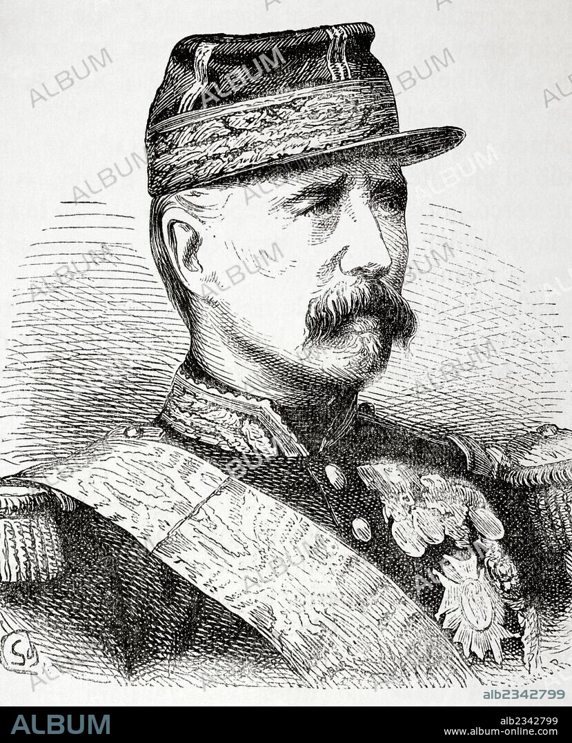 Marshal Marie Esme Patrice Maurice de MacMahon, 1st Duke of Magenta (1808 Ð 1893). French general and politician with the distinction Marshal of France. First president of the Third Republic, from 1875 to 1879. Engraving by Brend'Amor. Nuestro Siglo, 1883.