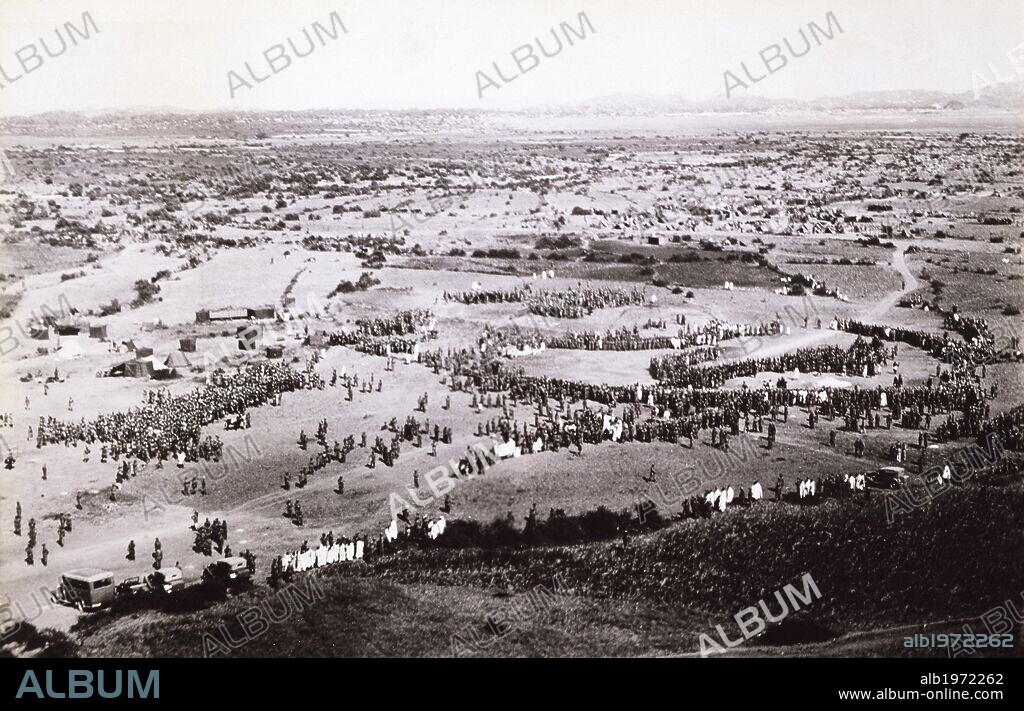 Italian troops in Mekele in 1887. War in Abyssinia, Ethiopia, 19th century.