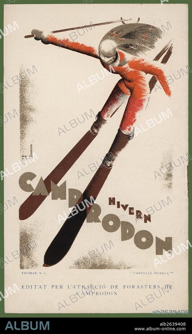 JOSEP MORELL MACíAS. Catalunya. Camprodón. Cartel publicitario de deportes de invierno. Año 1930.