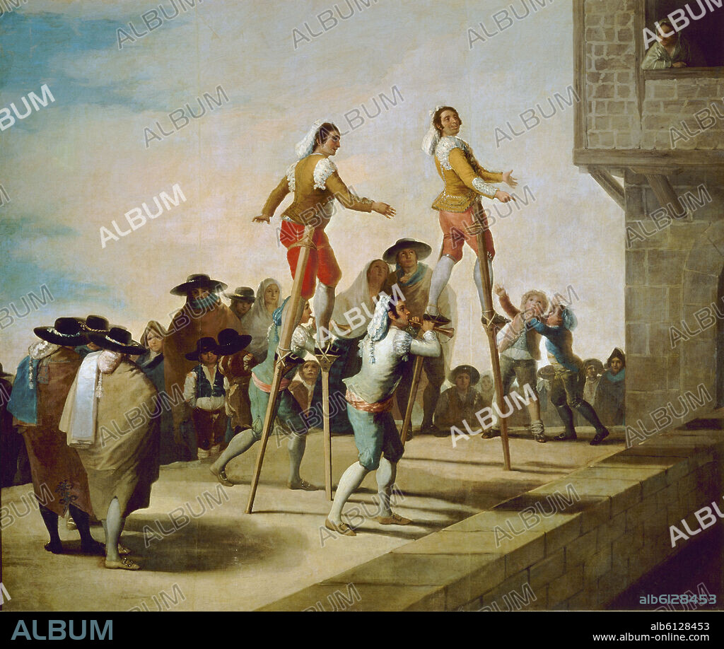 FRANCISCO DE GOYA. LOS ZANCOS - 1791/1792 - O/L - 268x320 - NP 801 - CARTON PARA TAPIZ.