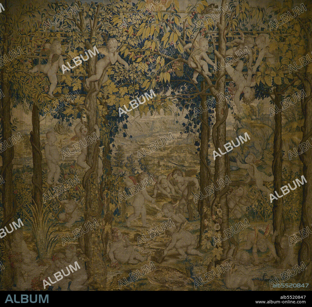 Tapestry depicting "The Ball Game". It belongs to the series known as "Children Playing". After drawings by Giulio Romano (1499-1546). Mantua, Italy, ca.1540. Wool, silk, gold and silver threads. Calouste Gulbenkian Museum. Lisbon, Portugal.