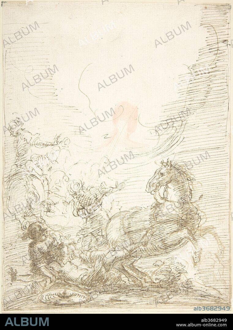 The Conversion of Saint Paul. Artist: Anonymous, Spanish, School of Seville, 17th century. Dimensions: 8-1/8 x 6-1/16 in.  (20.6 x 15.4 cm). Date: 17th century.