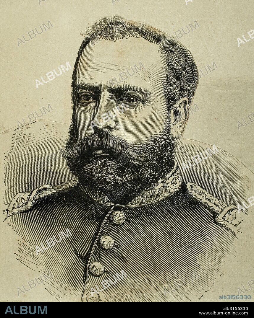 Mariano Ignacio Prado (1825-1901). Peruvian army general and President of Peru. Portrait. Engraving.