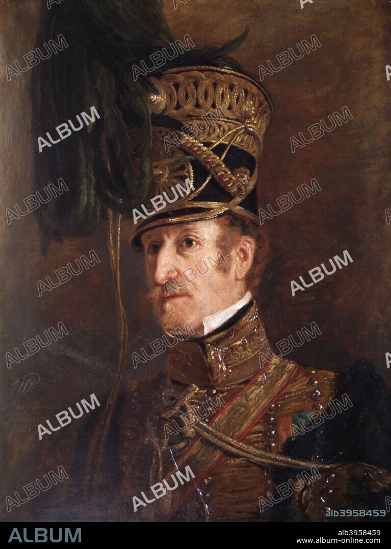 Portrait of Lieutenant-Colonel William Thornhill, British soldier, 1821. In 1815 at the Battle of Waterloo, Major Thornhill was aide-de-camp to General Paget, 1st Marquess of Anglesey, who commanded the Cavalry Corps. From the collection of Apsley House, London.