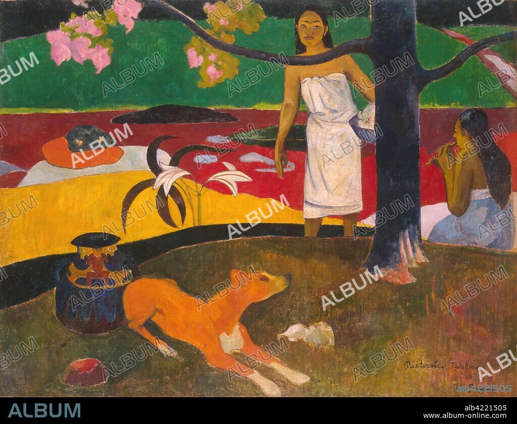 EUGÈNE HENRI PAUL GAUGUIN. 'Pastorales Tahitiennes'. France, 1892. Dimensions: 87,5x113,7 cm.