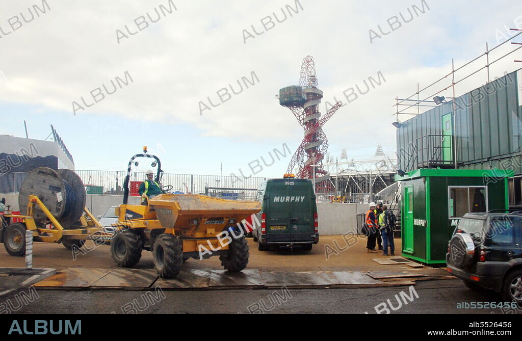 The Orbit, or ArcelorMittal Orbit, a 115 metre high observation tower in the Olympic Park in London pictured on Wednesday 15/02/2012, a sporting complex under construction for the 2012 Summer Olympics and Paralympics, situated to the east of the city adjacent to the Stratford City development..