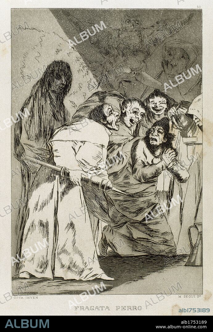 Francisco Goya (1746-1828). Caprices. Plaque 58. Swalow it, dog. Prado Museum. Madrid. Spain. 18th century.