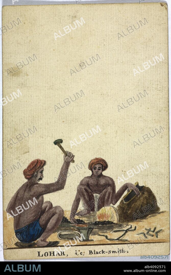 Lohar, i.e. Black-smith. Bombay Views and Costume. 1810-11. India. Source: WD 315 no.71.