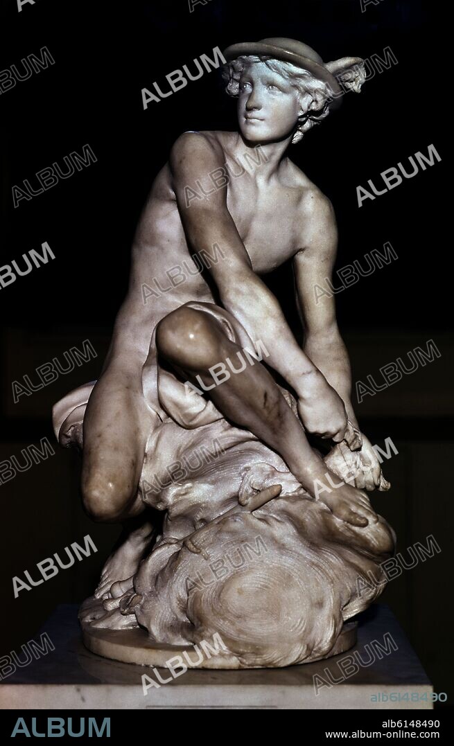 JEAN-BAPTISTE PIGALLE. ESCULTURA DE MERCURIO - S XVIII -.