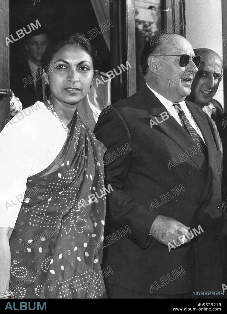 Roberto Rossellini and Sonali Das Gupta, 29 Venice Film Festival, 1968.