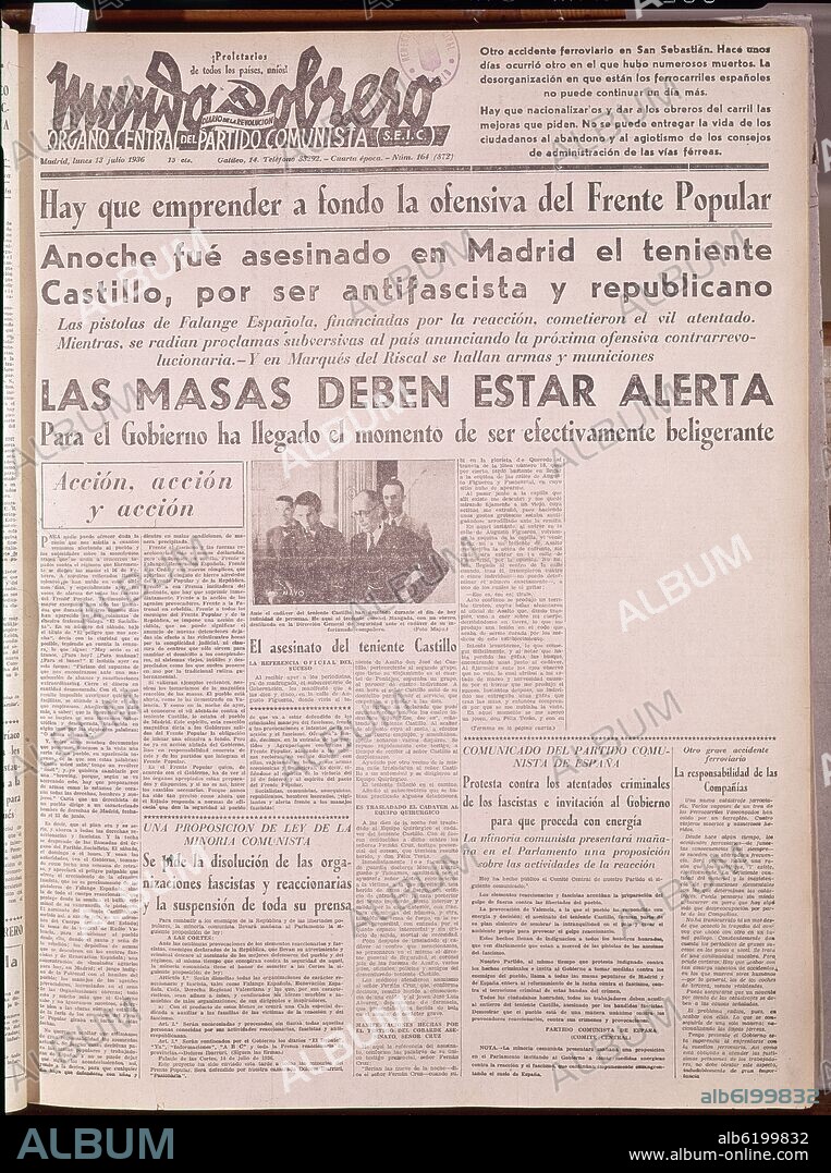 PERIODICO MUNDO OBRERO - 1936.