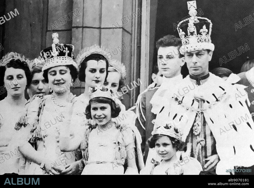 The coronation of George VI and Elizabeth Bowes-Lyon as King and Queen of the United Kingdom, 1937. George VI ascended the throne upon the abdication of his brother, Edward VIII, on 11 December 1936, three days before his 41st birthday. Edward's coronation had been planned for 12 May 1937 and it was decided to continue with his brother and sister-in-law's coronation on the same date.