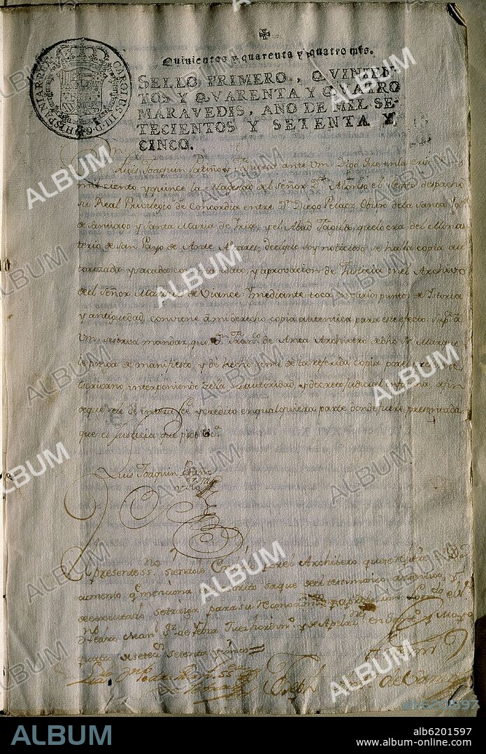 CONCORDIA DE ANTEALTARES - SERIE HISTORICA - SIGLO XVIII.