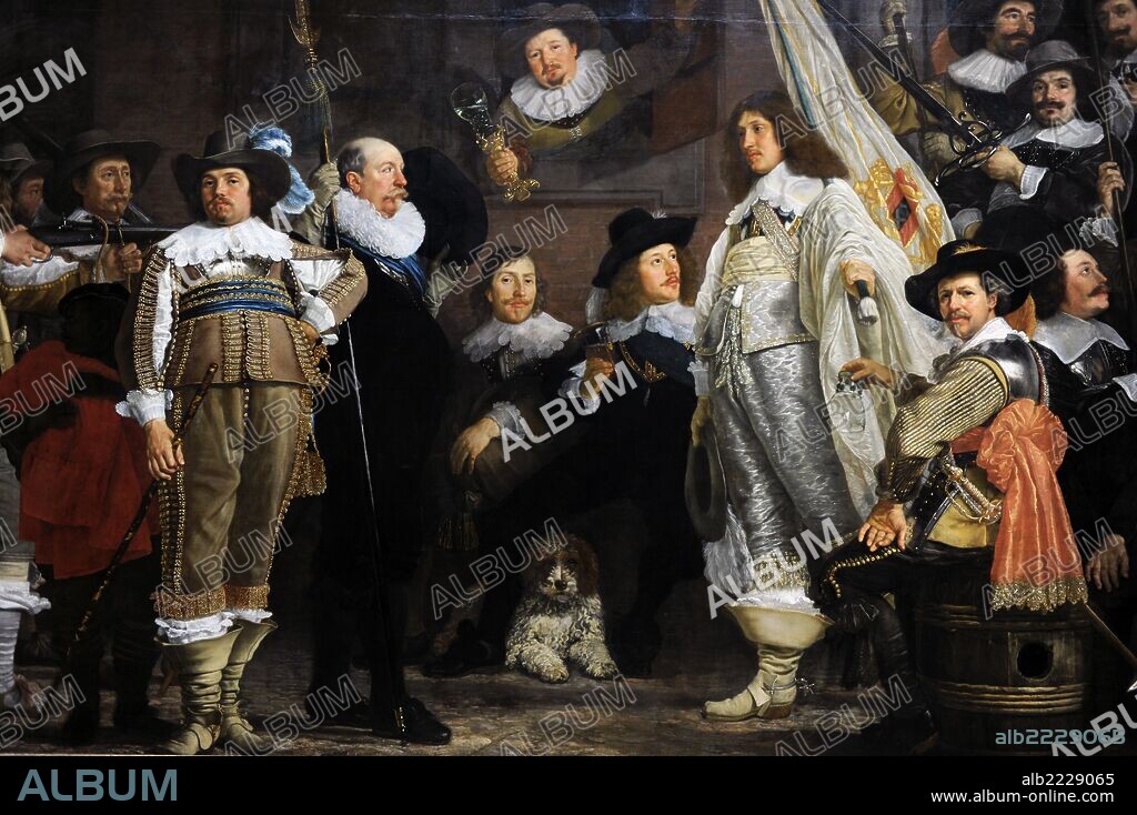 Bartholomeus van der Helst (1613-1670). Dutch painter. Militia Company of District VIII under the Command of Captain Roelof Bicker, 1643. Detail. Rijskmuseum. Amsterdam. Netherlands.