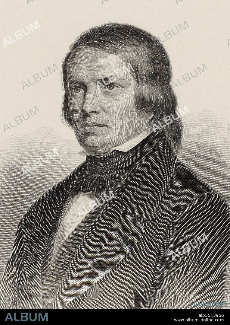 AUGUST WEGER. Portrait of the Composer Robert Schumann (1810-1856).