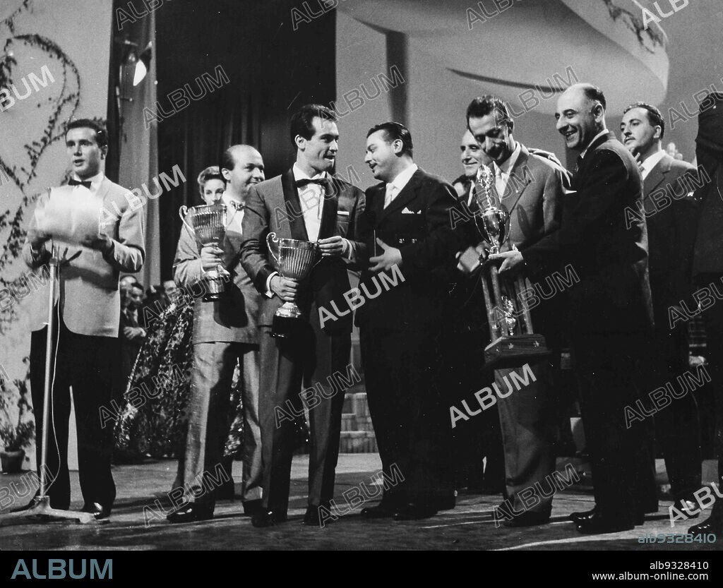 Enzo Tortora, Aurelio Fierro, Nunzio Gallo, Furio Rendine, Antonio Pugliese and Johnny Lombardi, Festival Di Napoli, 60s.
