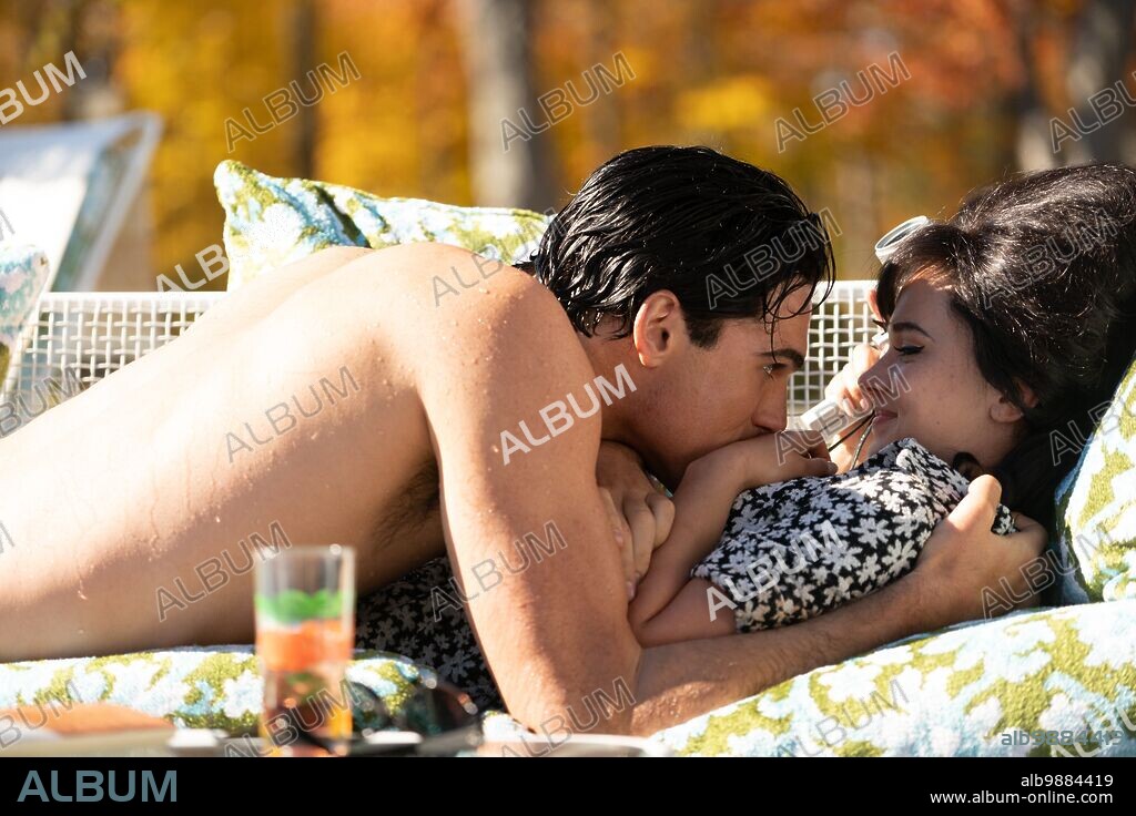 JACOB ELORDI, Elvis Presley y CAILEE SPAENY. CAILEE SPAENY y JACOB ELORDI en PRISCILLA, 2023, dirigida por SOFIA COPPOLA. Copyright American Zoetrope The Apartment Fremantle.