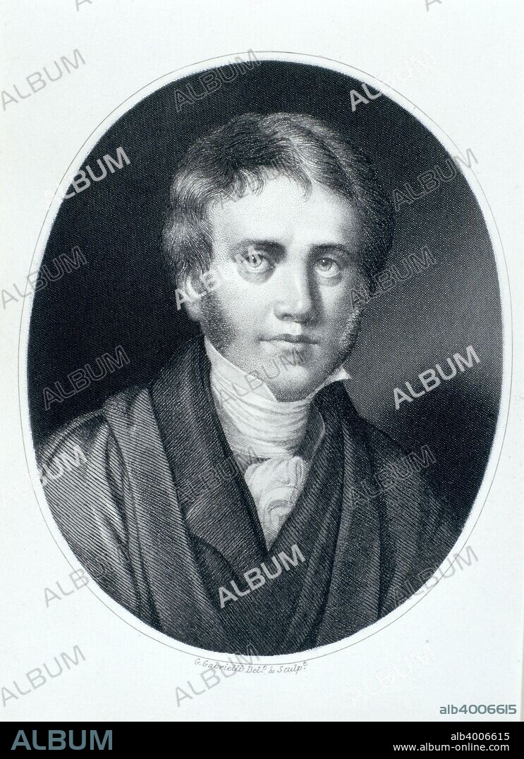 Sir John Herschel, astronomer and scientist, 1810s. Portrait of John Herschel as a young man. The son of astronomer Sir William Herschel, John Herschel discovered 525 nebulae and clusters. He pioneered celestial photography, introducing 'hypo' (thiosulphate) as a photographic fixative. He discovered the cyanotype or blueprint process in 1842, and carried out research on photo-active chemicals and the wave theory of light.