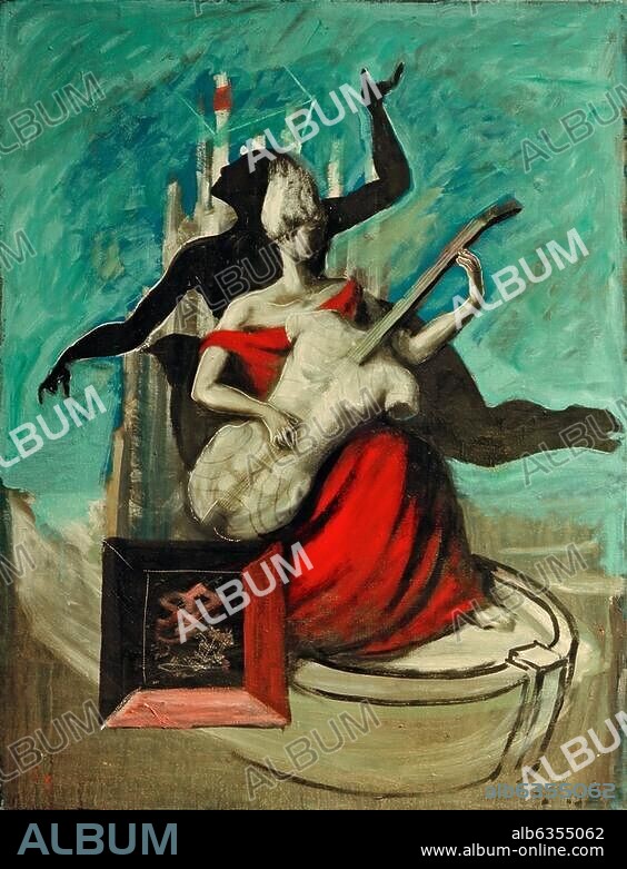 EDGAR ENDE. Ende, Edgar. 1901-1965. "Loreley", 1963. (Überarbeitete Fassung von 1955). Öl auf Leinwand, 90 × 70 cm. München, Labyrinthe-Gesellschaft.