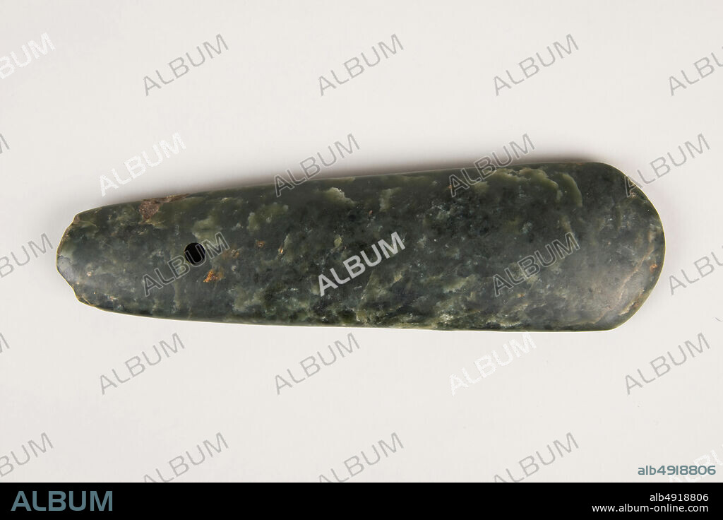 Axe, China, China, Nephrite, H. 8 1/8 in. (20.7 cm); W. 2 3/8 in. (6 cm); D. 11/16 in. (1.8 cm), Jade.