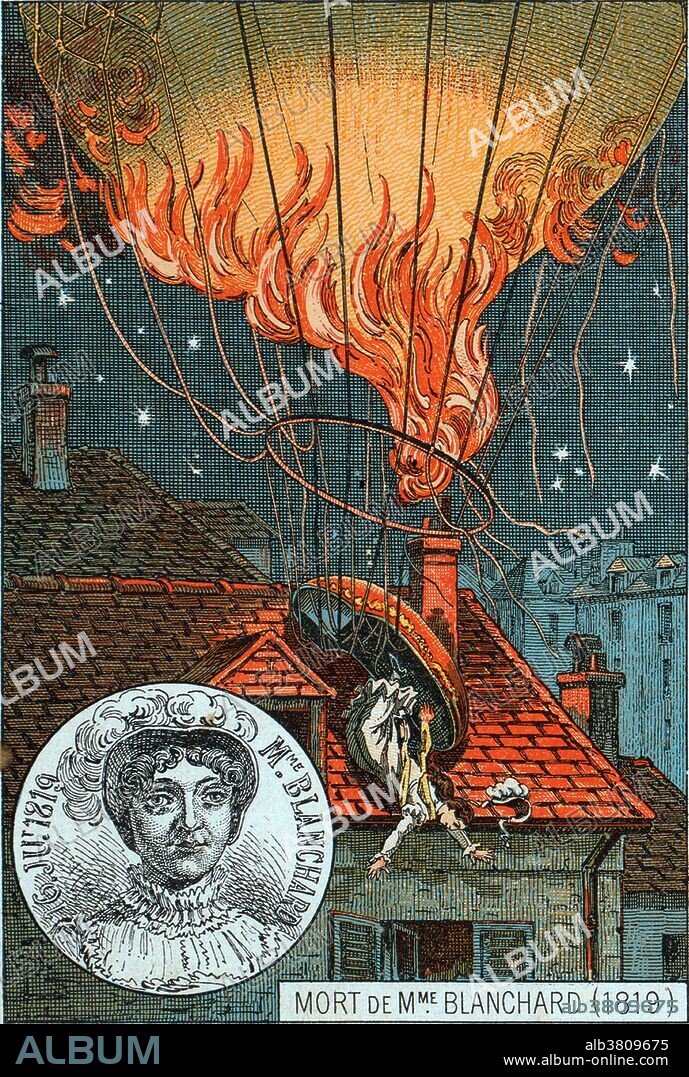 Sophie Blanchard (March 25, 1778 - July 6, 1819) was a French aeronaut and the wife of ballooning pioneer Jean-Pierre Blanchard. She was the first woman to work as a professional balloonist, and after her husband's death she continued ballooning, making more than 60 ascents. She entertained Napoleon Bonaparte, who promoted her to the role of Aeronaut of the Official Festivals, replacing AndrÃ©-Jacques Garnerin. On the restoration of the monarchy in 1814 she performed for Louis XVIII, who named her Official Aeronaut of the Restoration. She lost consciousness on a few occasions, endured freezing temperatures and almost drowned when her balloon crashed in a marsh. In 1819, she became the first woman to be killed in an aviation accident when, during an exhibition in the Tivoli Gardens in Paris, she launched fireworks that ignited the gas in her balloon. Her craft crashed on the roof of a house and she fell to her death at the age of 41.